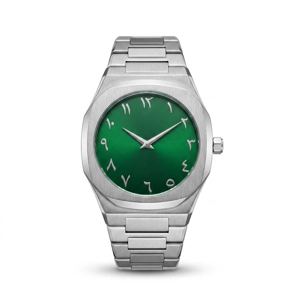 ARABIC AURA WATCH METAL - SILVER GREEN