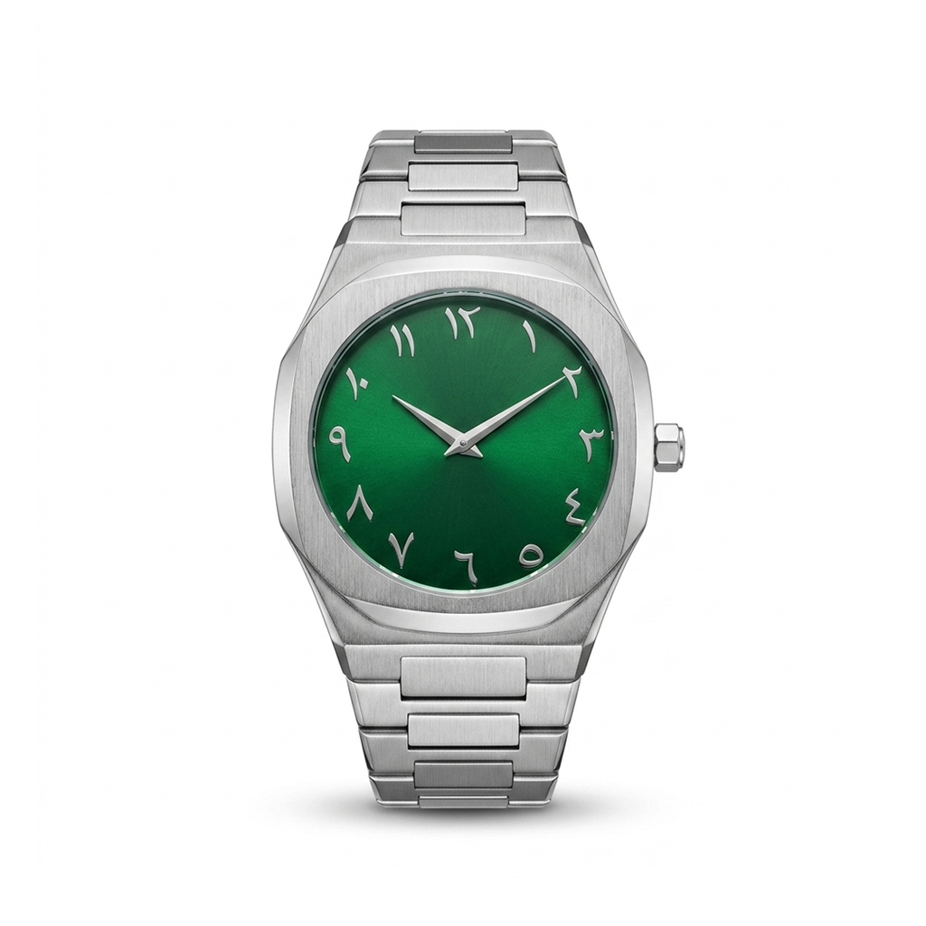 ARABIC AURA WATCH METAL - SILVER GREEN