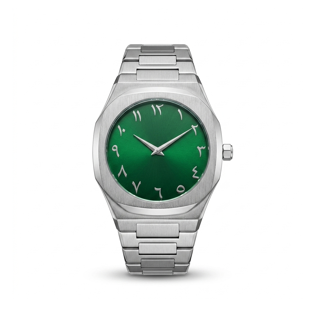 ARABIC AURA WATCH METAL - SILVER GREEN