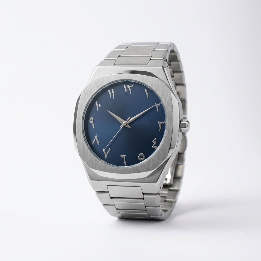 ARABIC AURA WATCH METAL - SILVER BLUE
