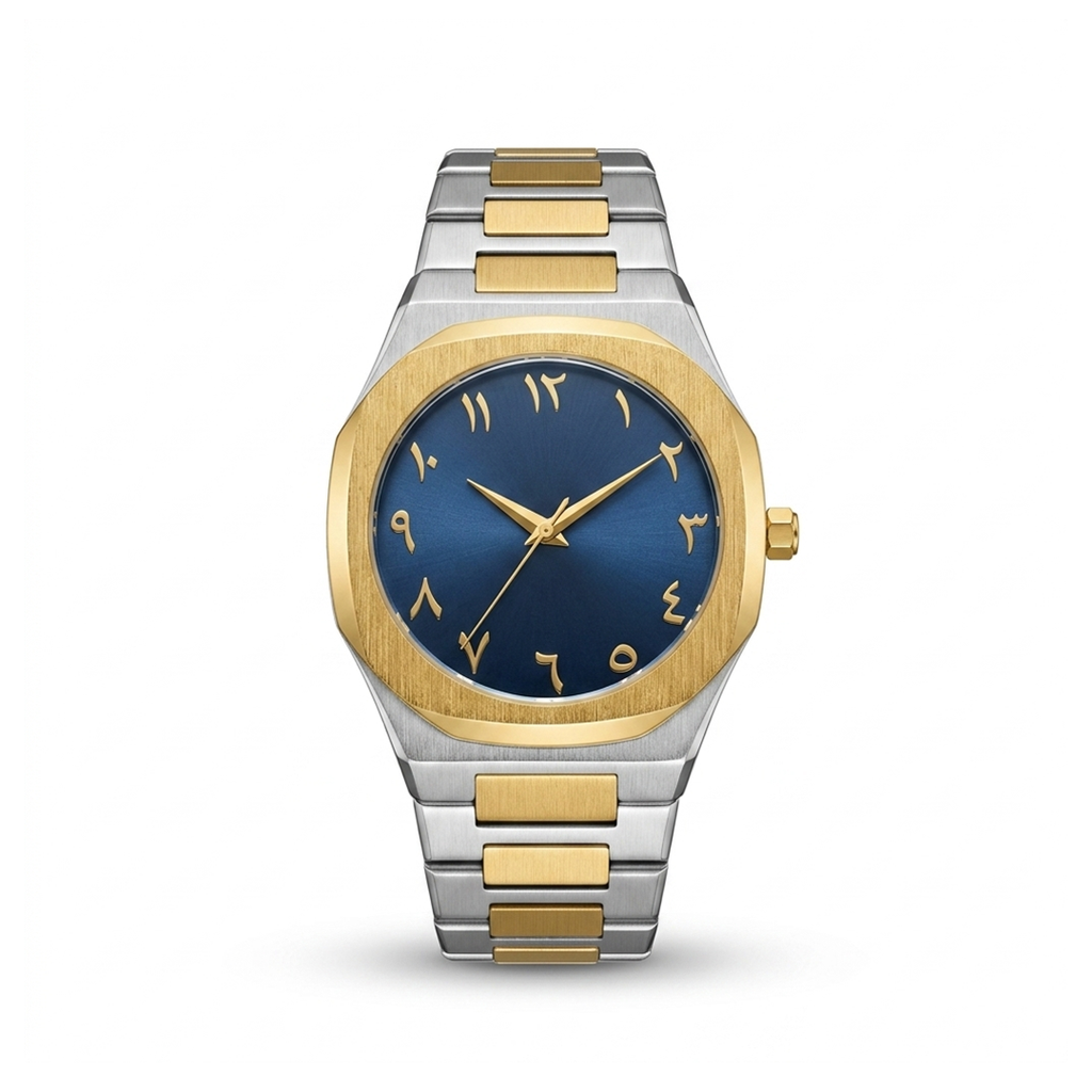 ARABIC AURA WATCH METAL - GOLD BLUE