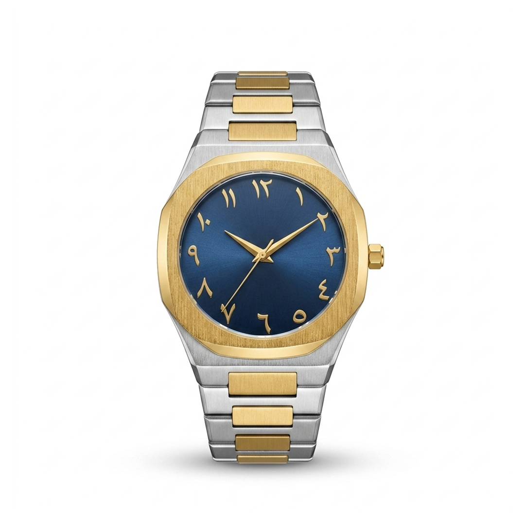 ARABIC AURA WATCH METAL - GOLD BLUE