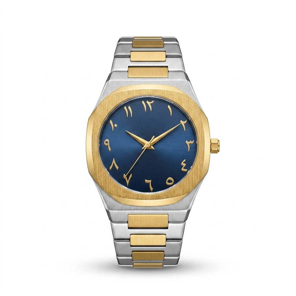 ARABIC AURA WATCH METAL - GOLD BLUE