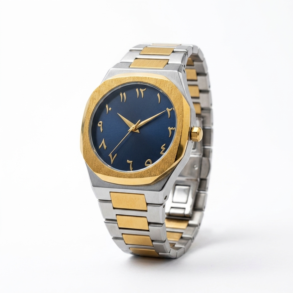 ARABIC AURA WATCH METAL - GOLD BLUE