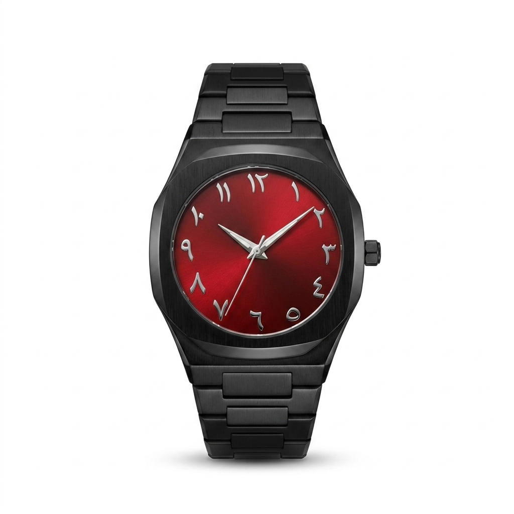 ARABIC AURA WATCH METAL - BLACK RED