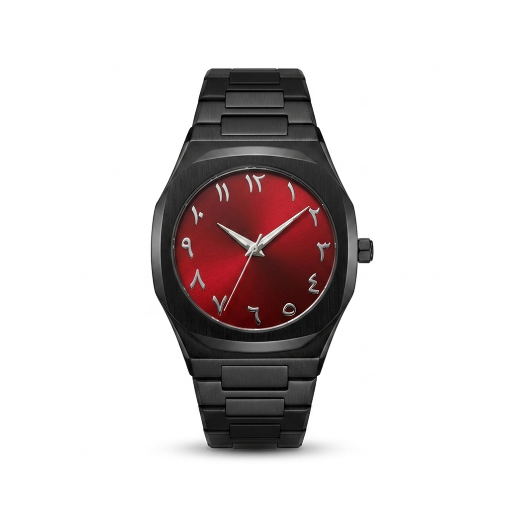 ARABIC AURA WATCH METAL - BLACK RED