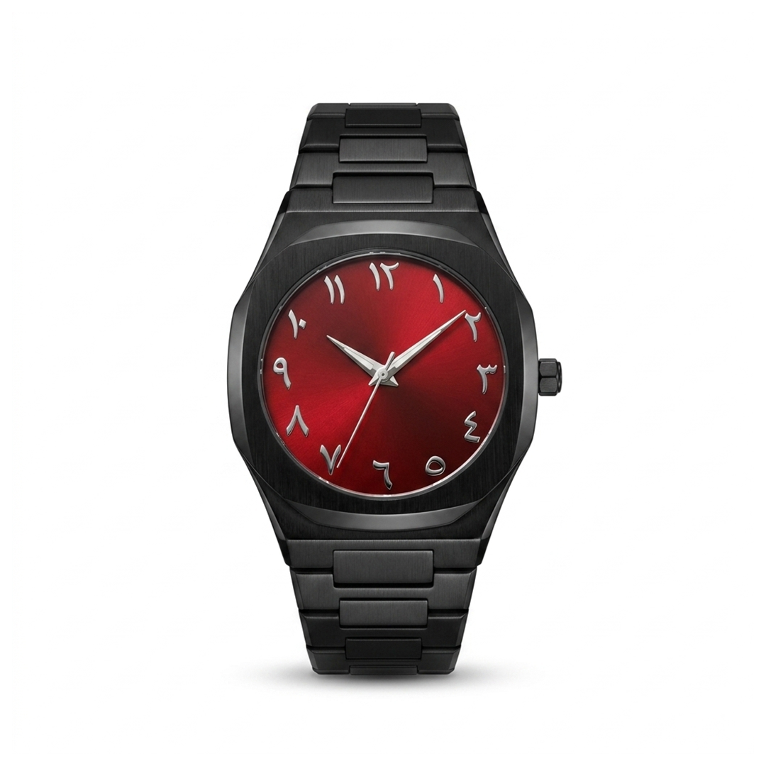 ARABIC AURA WATCH METAL - BLACK RED