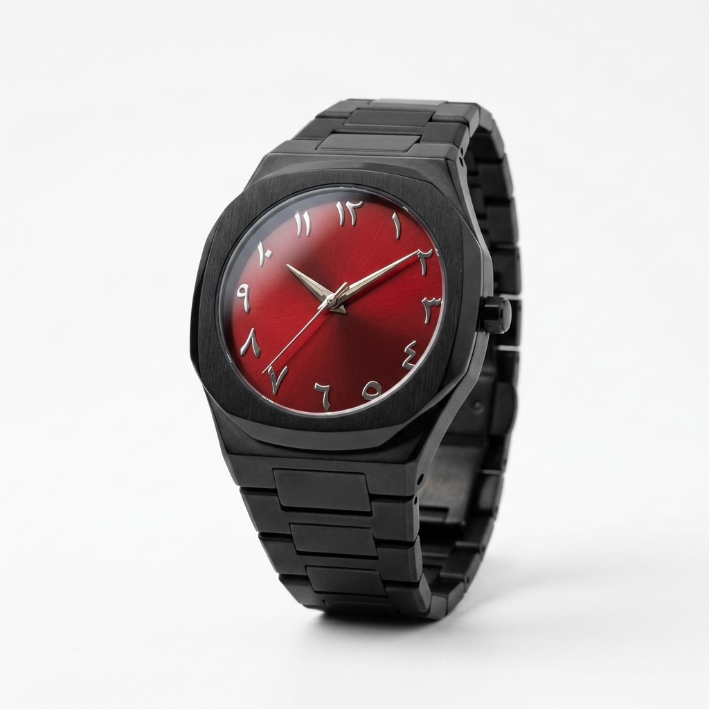 ARABIC AURA WATCH METAL - BLACK RED