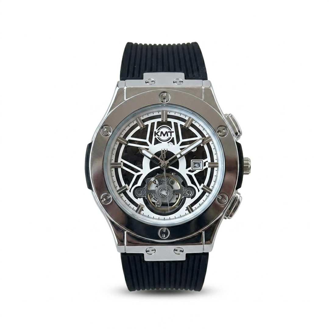 HB Inspired Watch Silver Open Heart Dial 45mm
