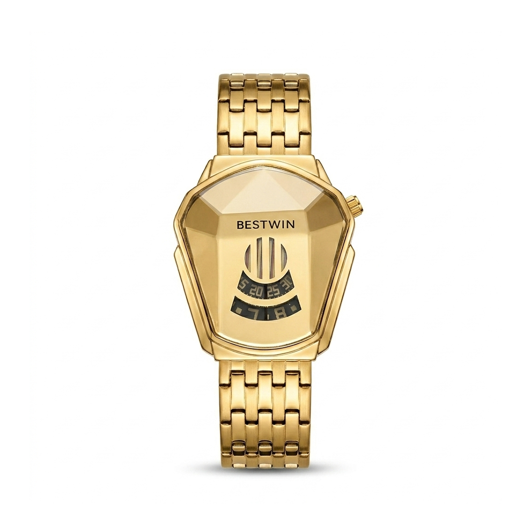 Bestwin Golden Watch Gold Bracelet Dial
