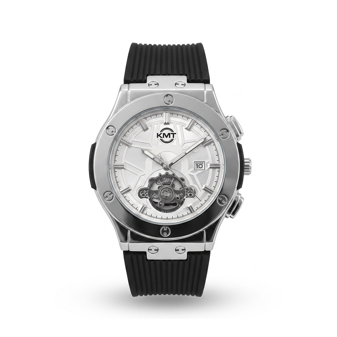 HB Inspired Watch Silver Open Heart Dial 45mm