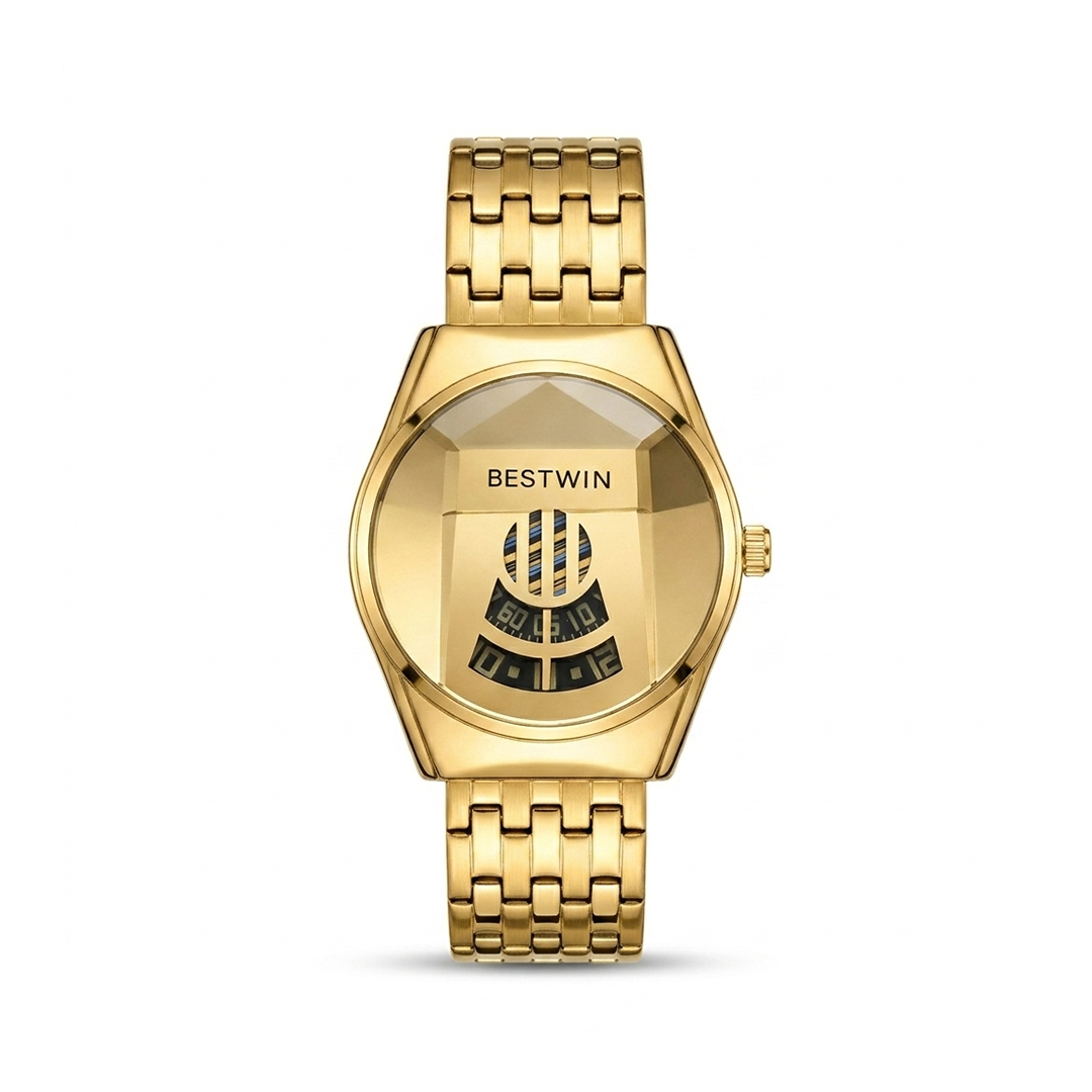 Bestwin Golden Round Dial Watch