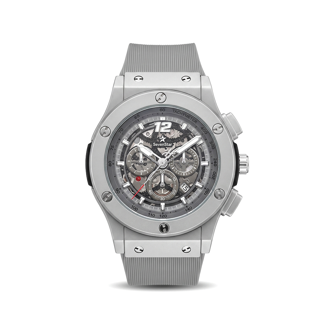 HB Inspired Watch Silver Skeleton Dial 45mm
