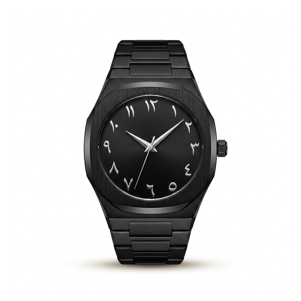 ARABIC AURA WATCH METAL - BLACK SILVER