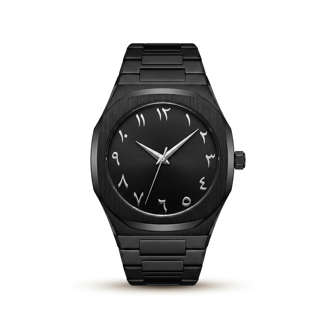 ARABIC AURA WATCH METAL - BLACK SILVER