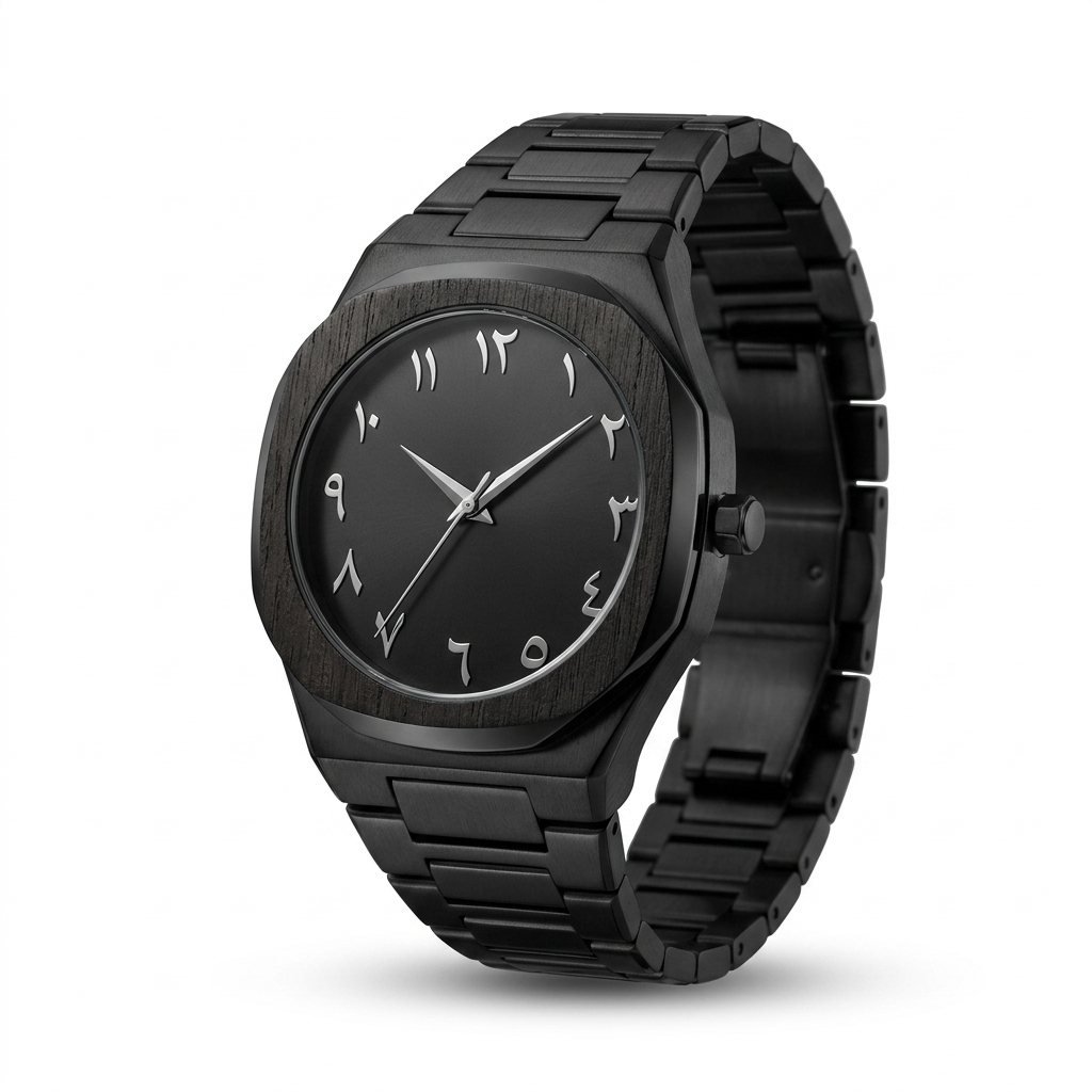 ARABIC AURA WATCH METAL - BLACK SILVER