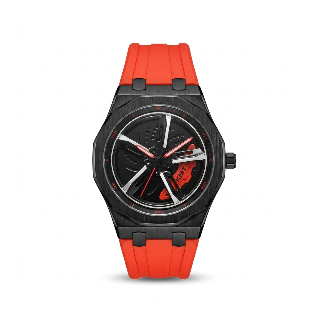 Spin Wheel Watch Black Red Performance Rim Dial
