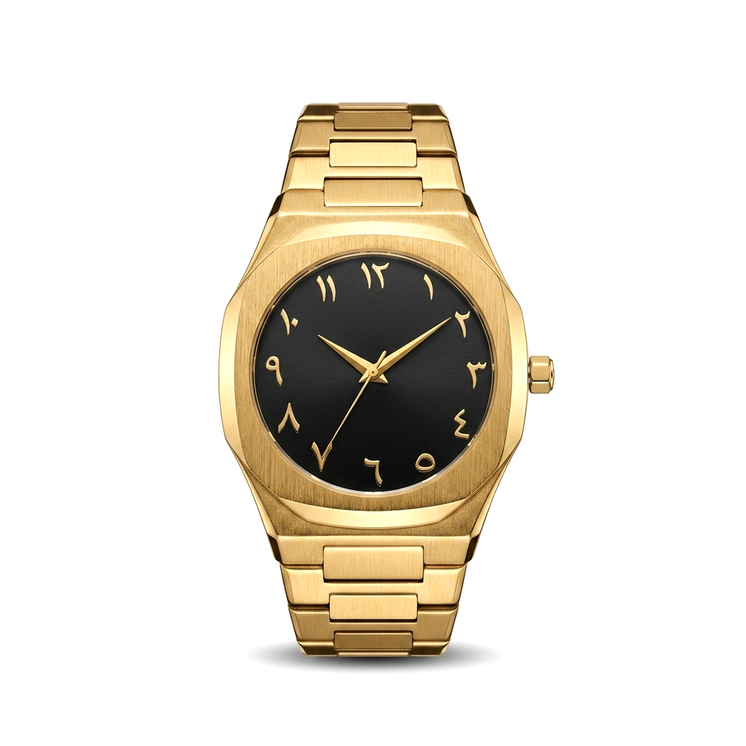 ARABIC AURA WATCH METAL - GOLD BLACK