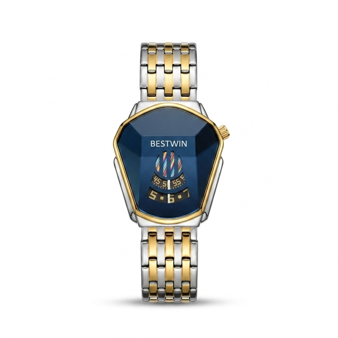 Bestwin Two Tone Blue Dial Watch