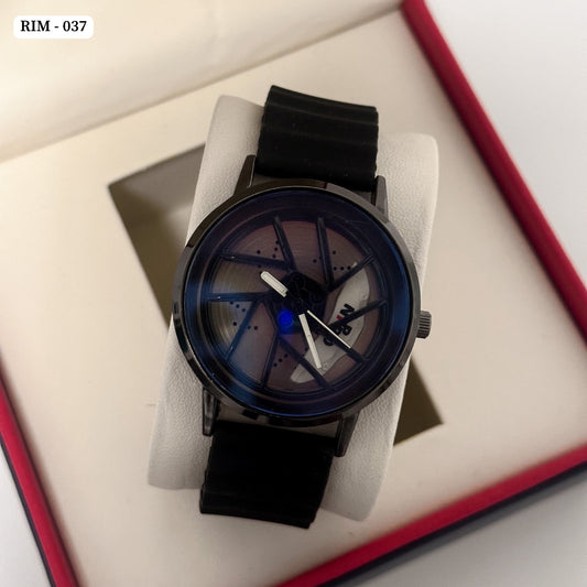 Spinning Wheel Watch Black - 037