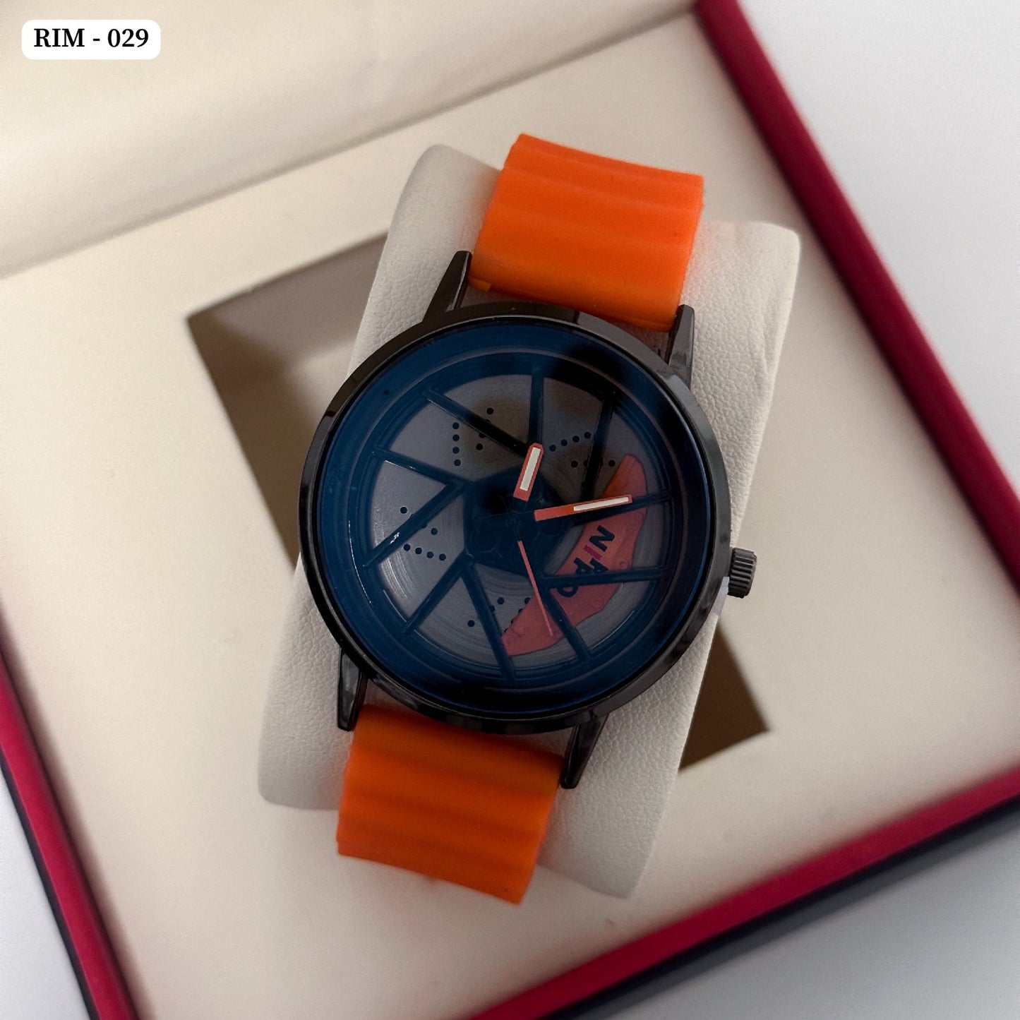 Spinning Wheel Watch Orange & Black - 029