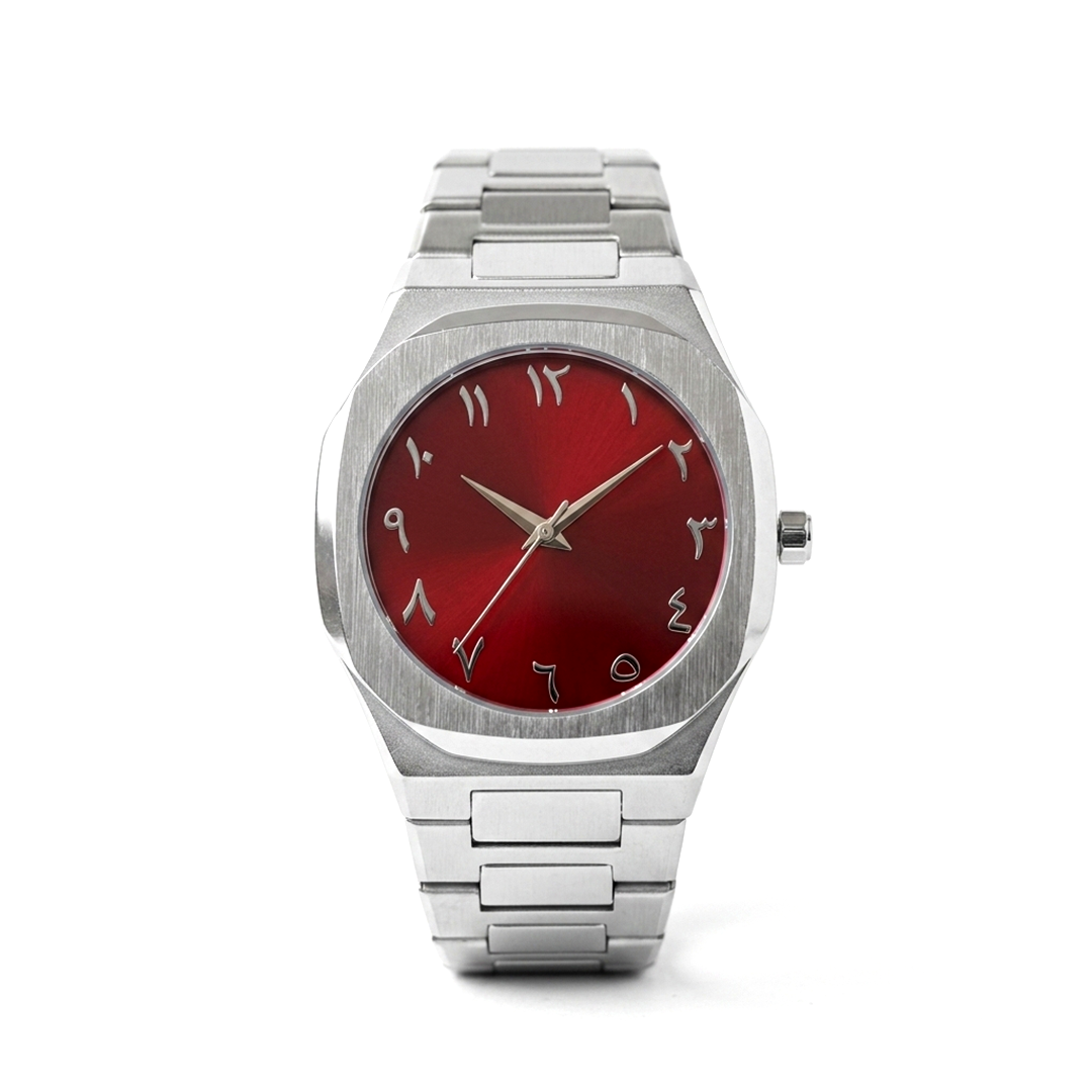 ARABIC AURA WATCH METAL - SILVER RED
