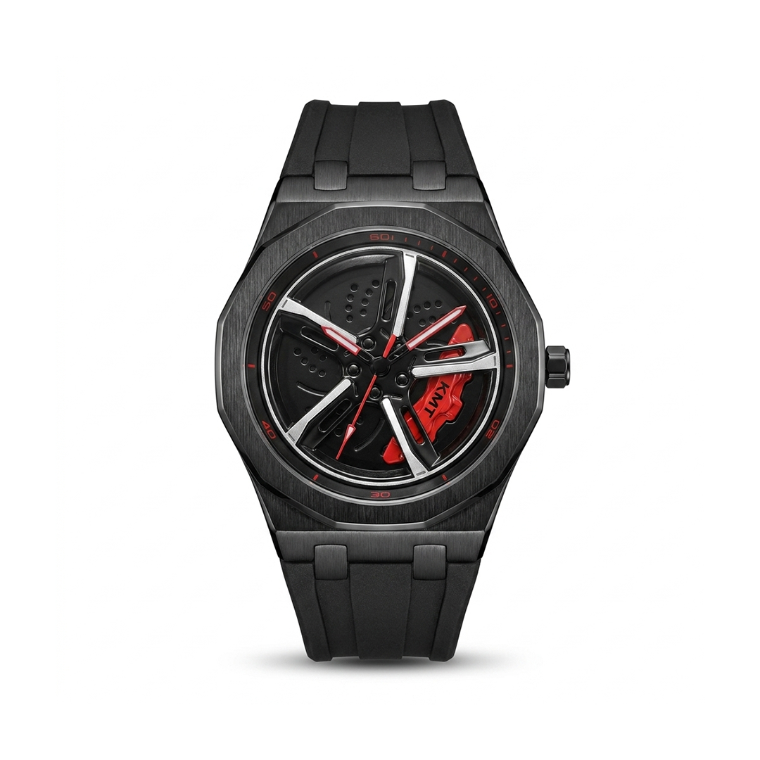 Spin Wheel Watch Black 45mm Car Rim Dial
