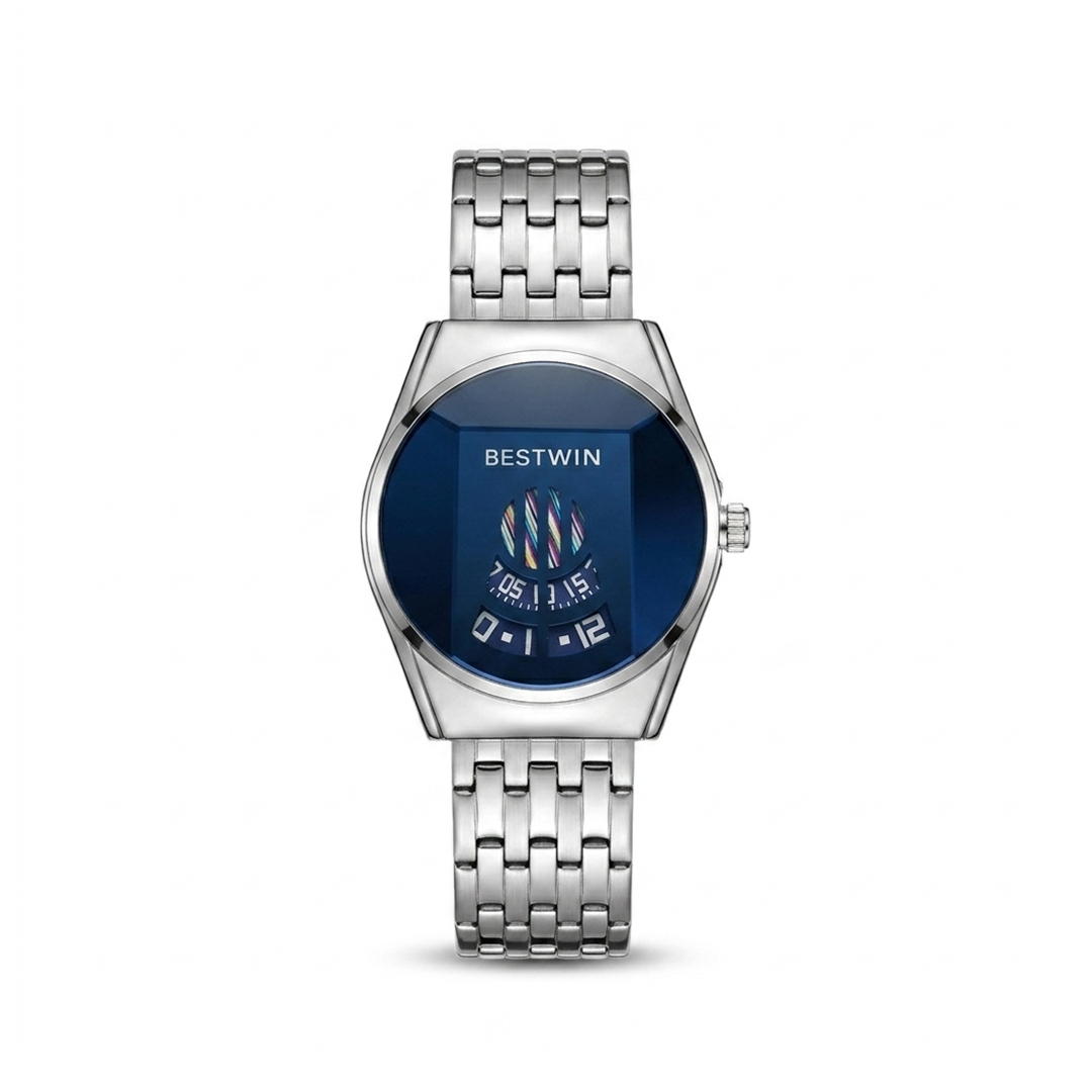 Bestwin Watch Silver Blue Dial