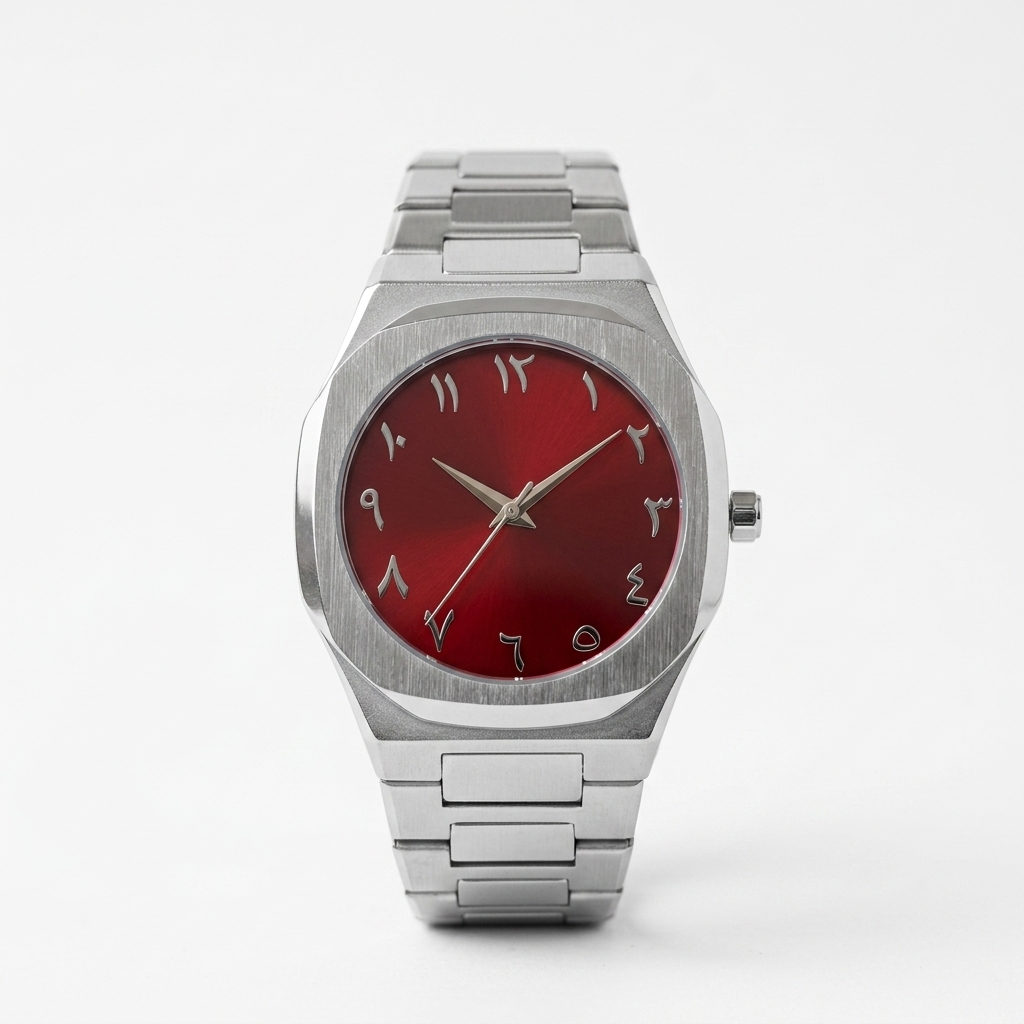 ARABIC AURA WATCH METAL - SILVER RED