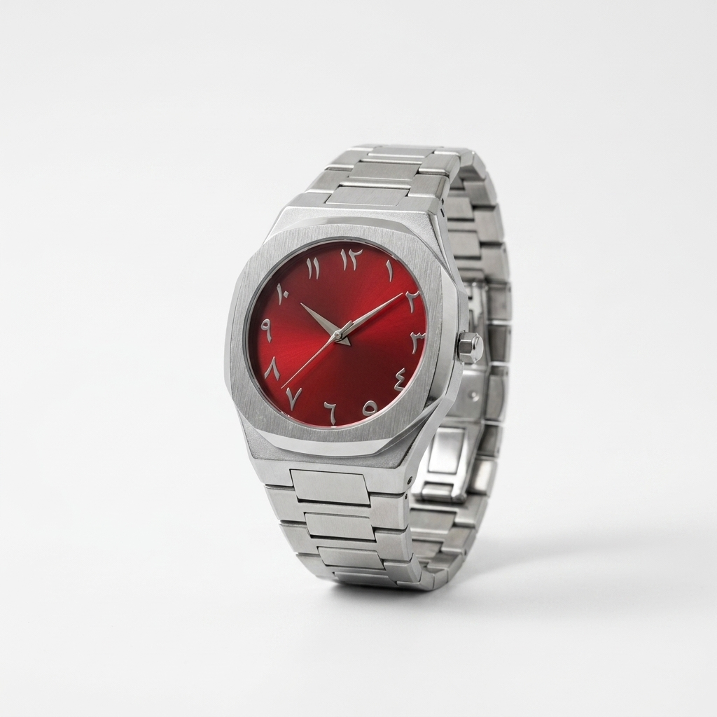 ARABIC AURA WATCH METAL - SILVER RED