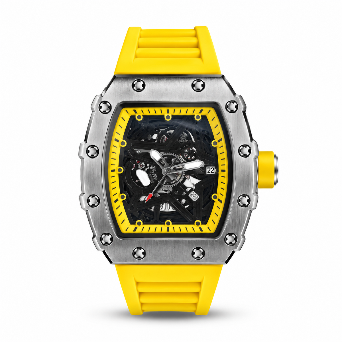RM Inspired Watch - Silver / Yellow