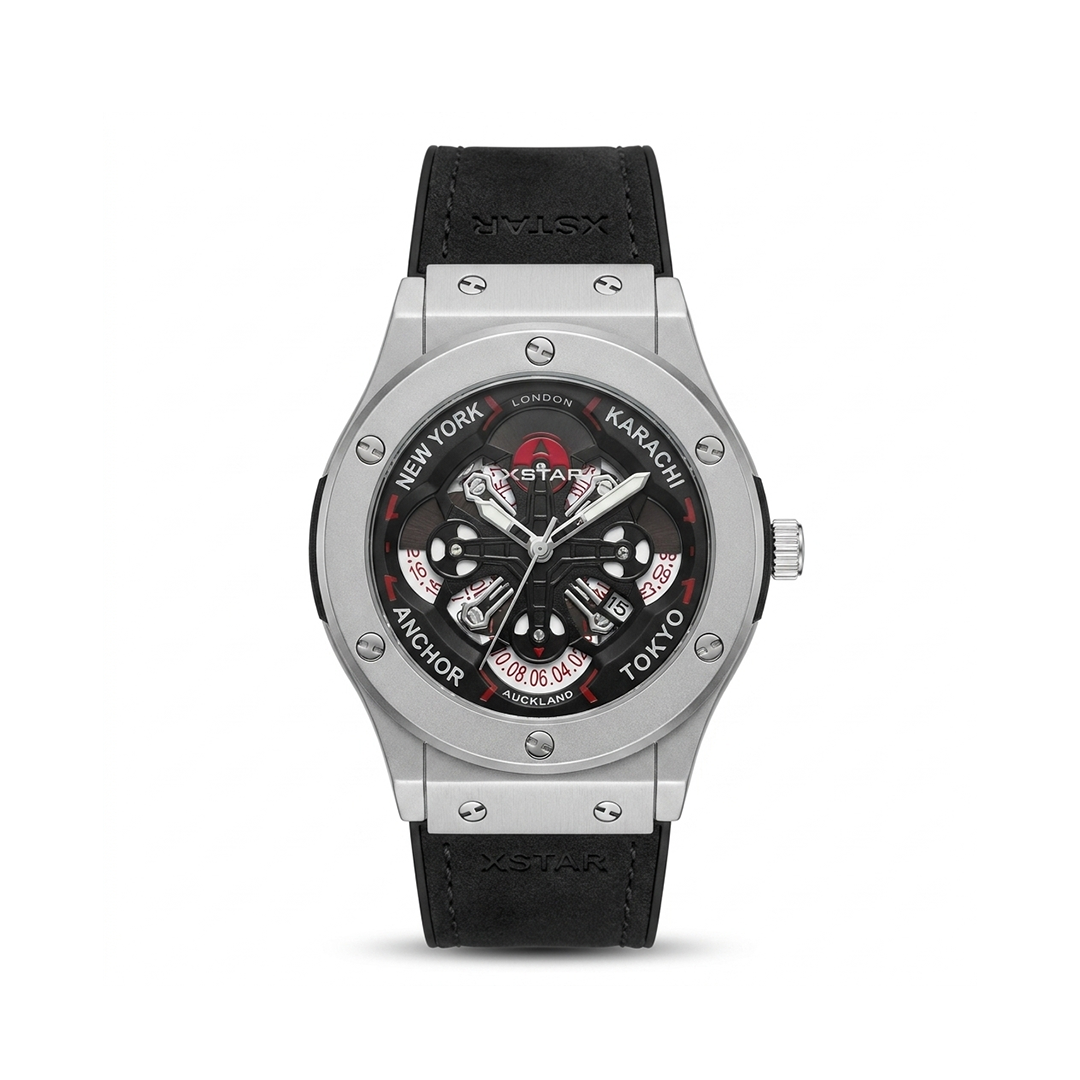 HB Inspired Watch Black 45mm World Time Dial