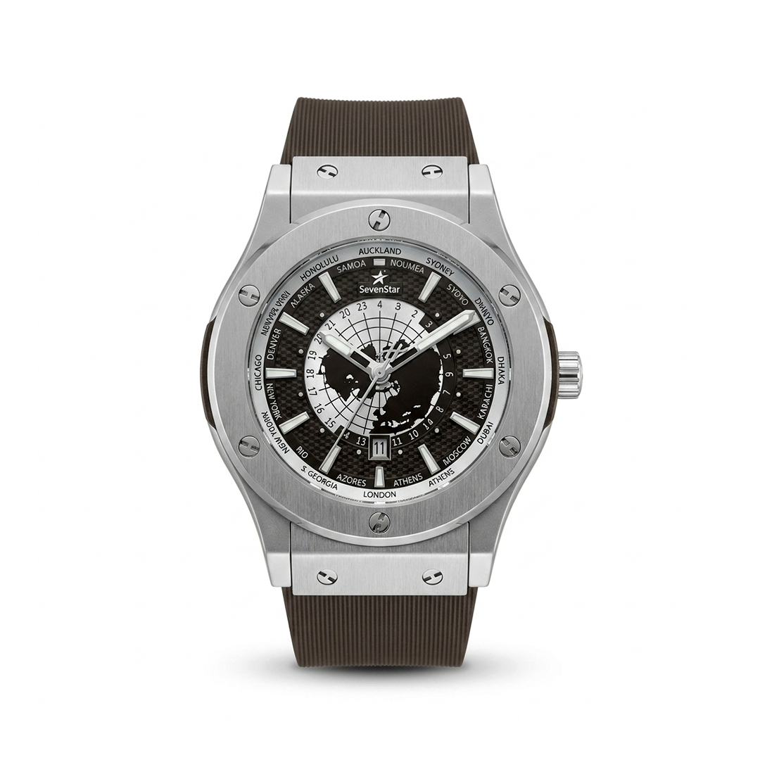 HB Inspired Watch Black 45mm World Time Dial
