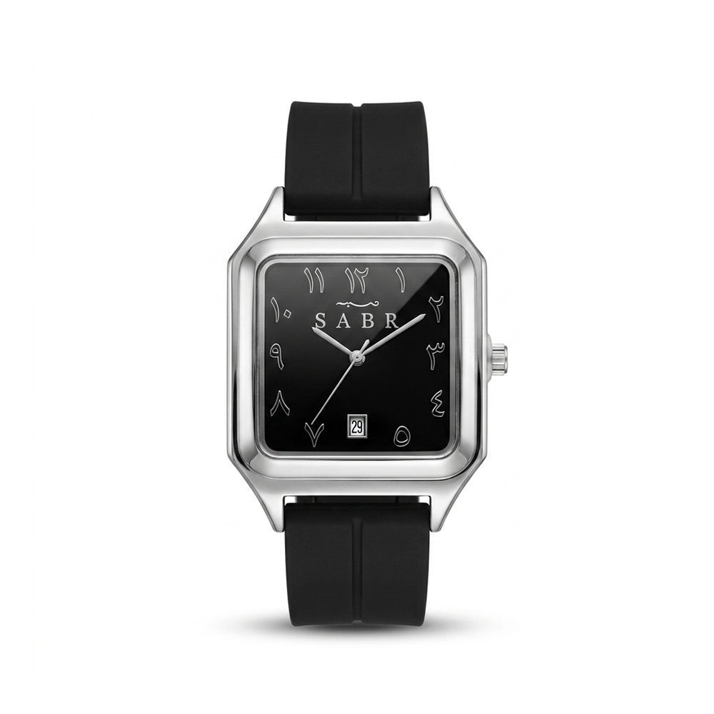 SABR Quartz Arabic Dial Magnetic Lock Watch - Black / Silver