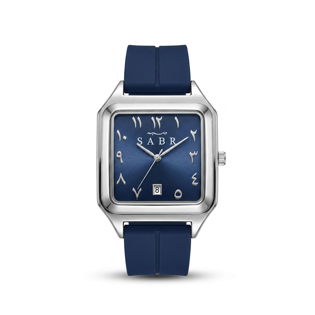 SABR Square Quartz Watch Blue Arabic Dial with Magnetic Lock