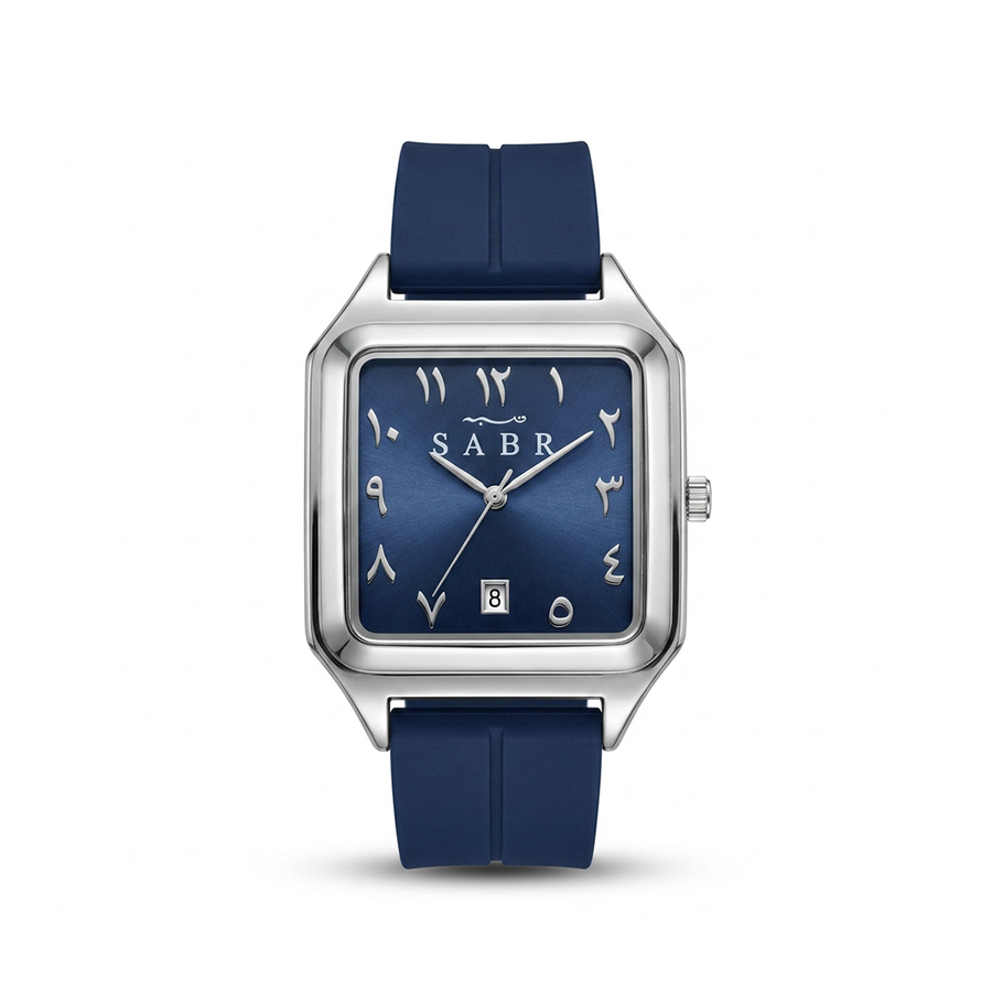 SABR Quartz Arabic Dial Magnetic Lock Watch - Blue / Silver