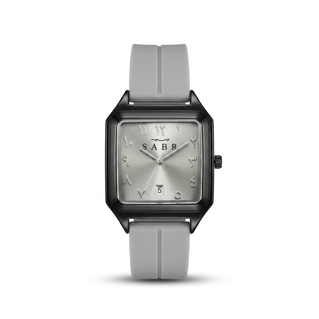 SABR Square Quartz Watch Silver Arabic Dial with Magnetic Lock