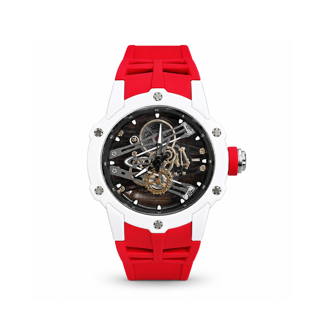 RM Premium Inspired Round Dial Watch - Red / White
