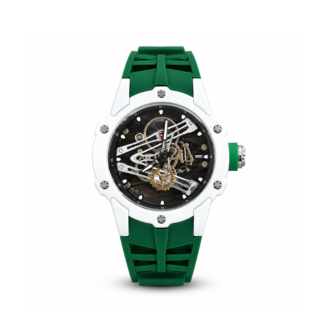 RM Premium Inspired Round Dial Watch - White /Green