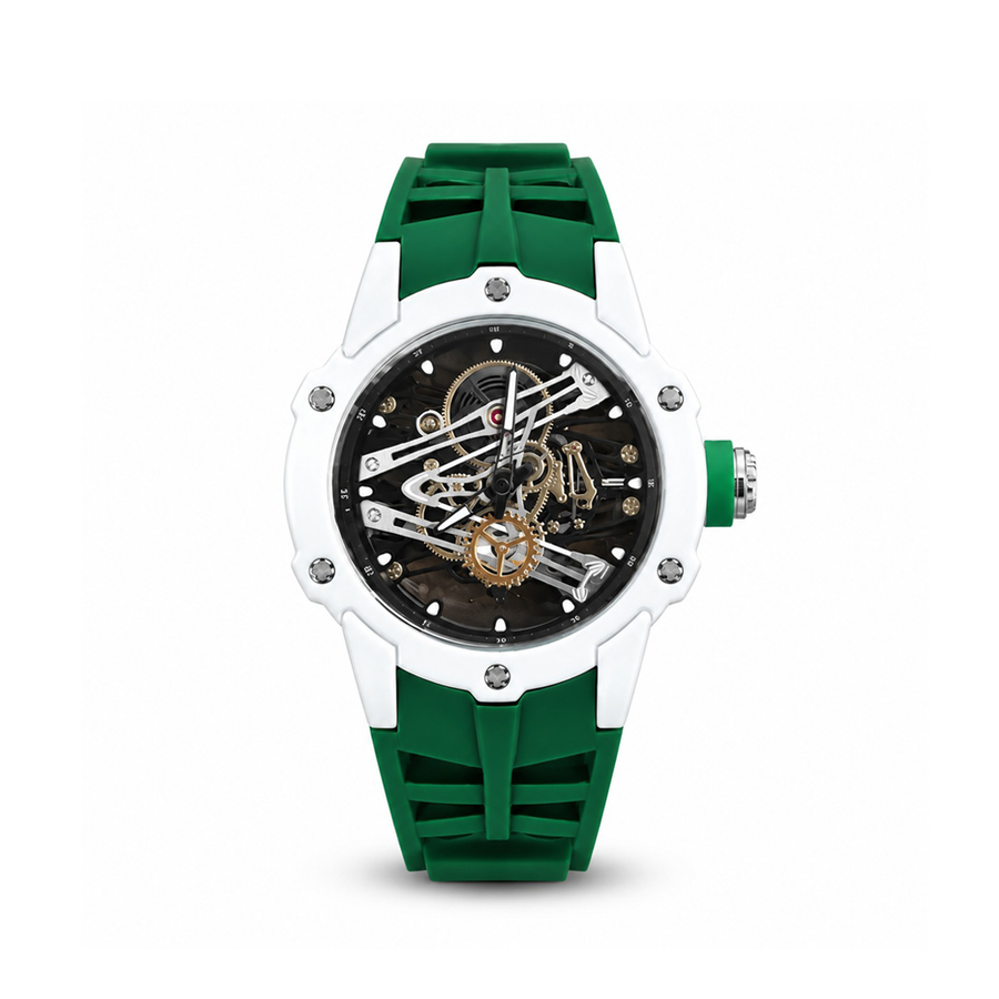 RM Premium Inspired Round Dial Watch - White /Green