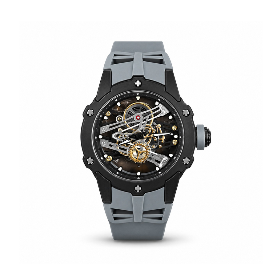 RM Premium Inspired Round Dial Watch - Grey / Black