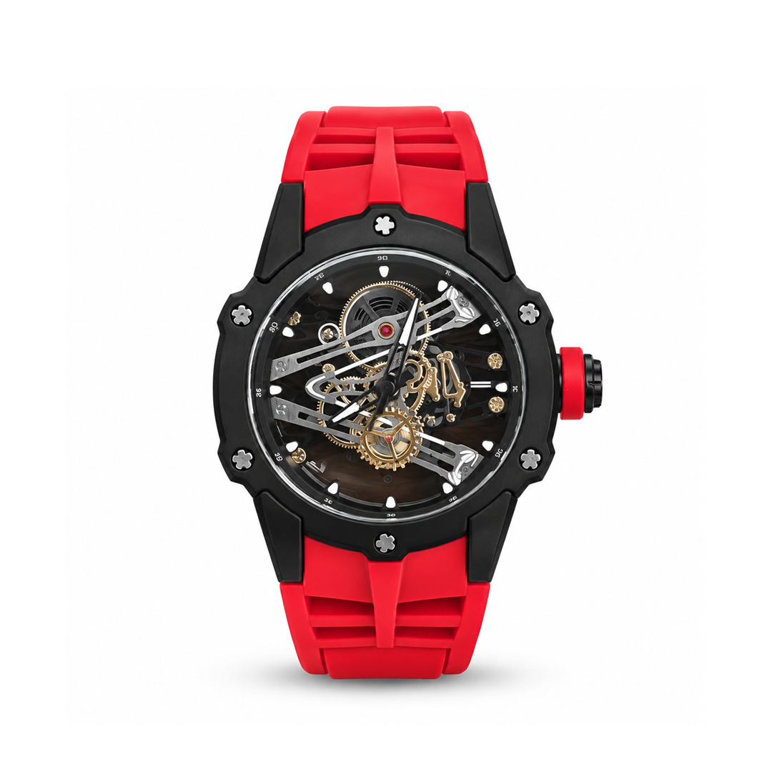 RM Premium Inspired Round Dial Watch - Black / Red