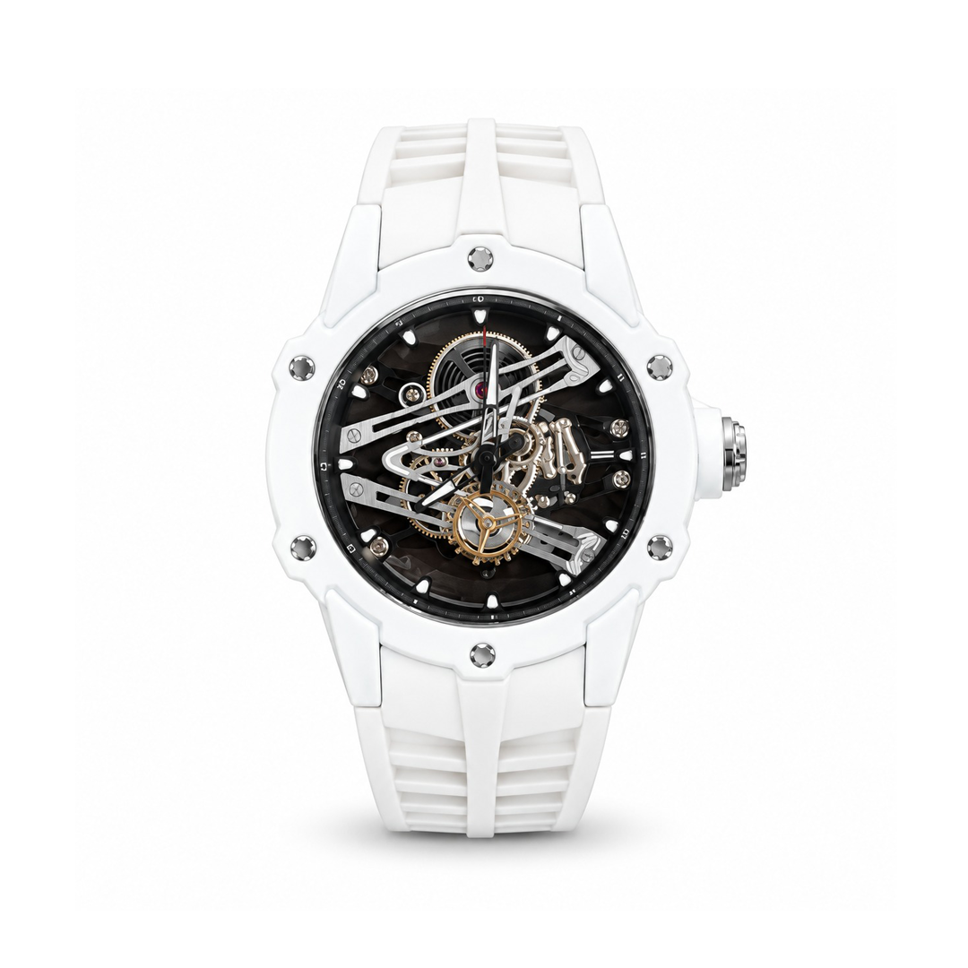 RM Premium Inspired Round Dial Watch - White