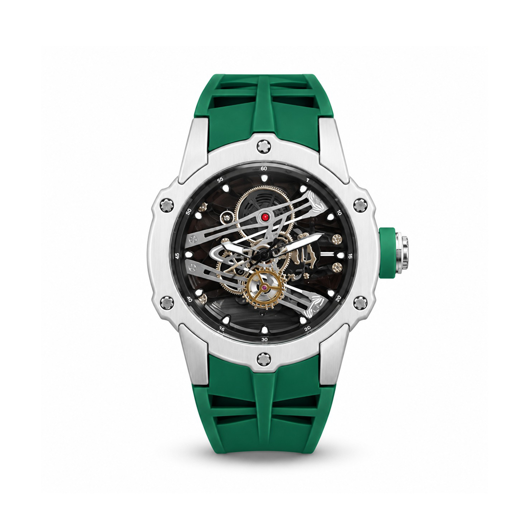 RM Premium Inspired Round Dial Watch - Silver / Green