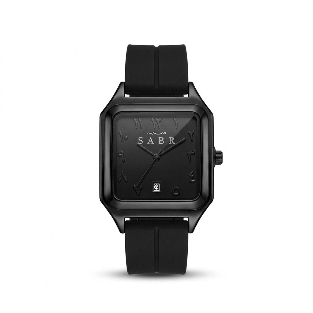 SABR Quartz Arabic Dial Magnetic Lock Watch - Black