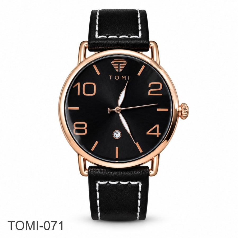 TOMI Round Dial Watch - Black