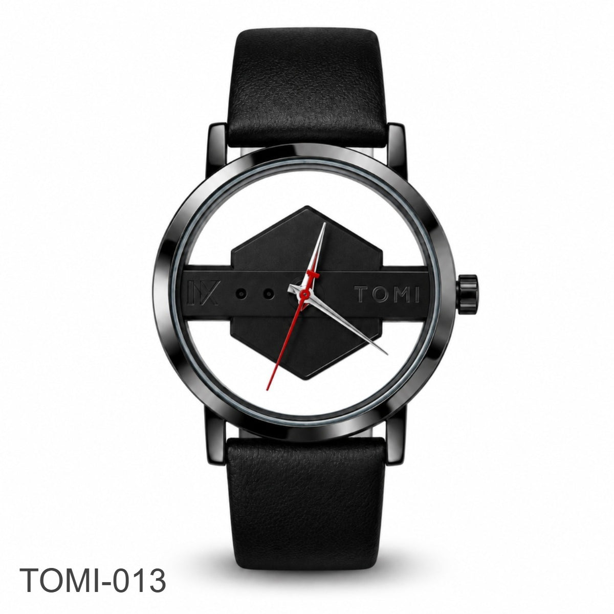 TOMI Round Dial Watch- Black