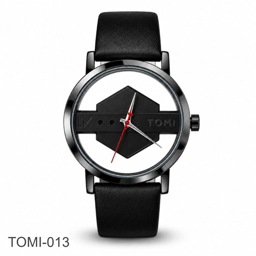 TOMI Round Dial Watch- Black