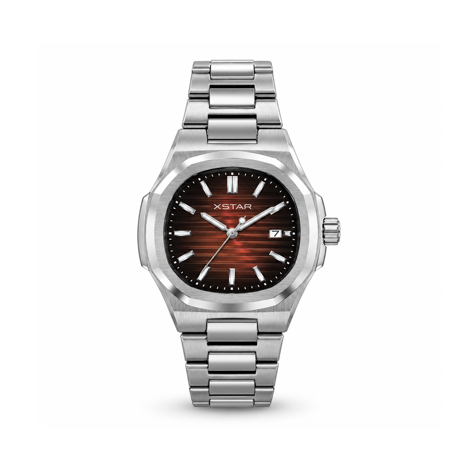 PP Inspired Watch - Silver / Red