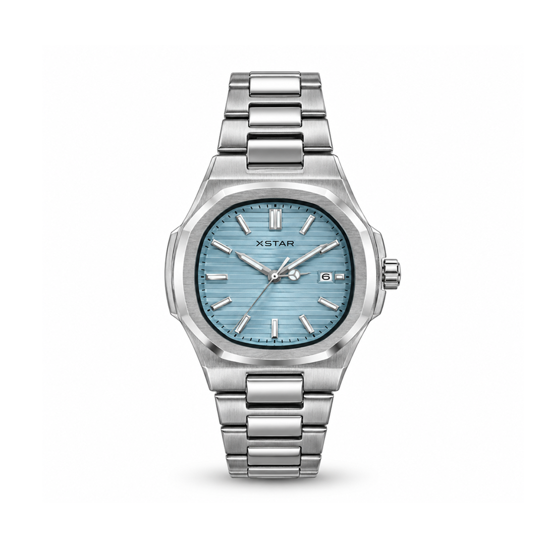 PP Inspired Watch - Silver / Sky Blue